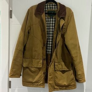 Eddie Bauer Cotton twill jacket with plaid lining size medium